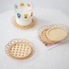 Boho Style, Woven Bamboo Rattan Coasters, Two Patterns, Holes for