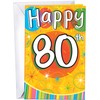 Chuck's Card-O-Rama 80th Birthday Card - Excellent Card Stock, Envelope