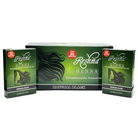 Reshma Beauty 30 Minute Henna Hair Color Infused with Goodness of Herbs (Natural Black, Pack Of 12)