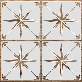 4 Pieces Reusable Tile Stencil 12 x 12 Inches Wall Templates Tile Pattern Stencil Drawing Templates for DIY Scrapbooks Wall Floor Home Decors (Geometric Style)