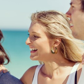 Gold Chunky Hoop Earrings for Women Large Trendy Knot Link Drop Dangle Earrings Hypoallergenic Jewelry Accessories Gift 2025 1