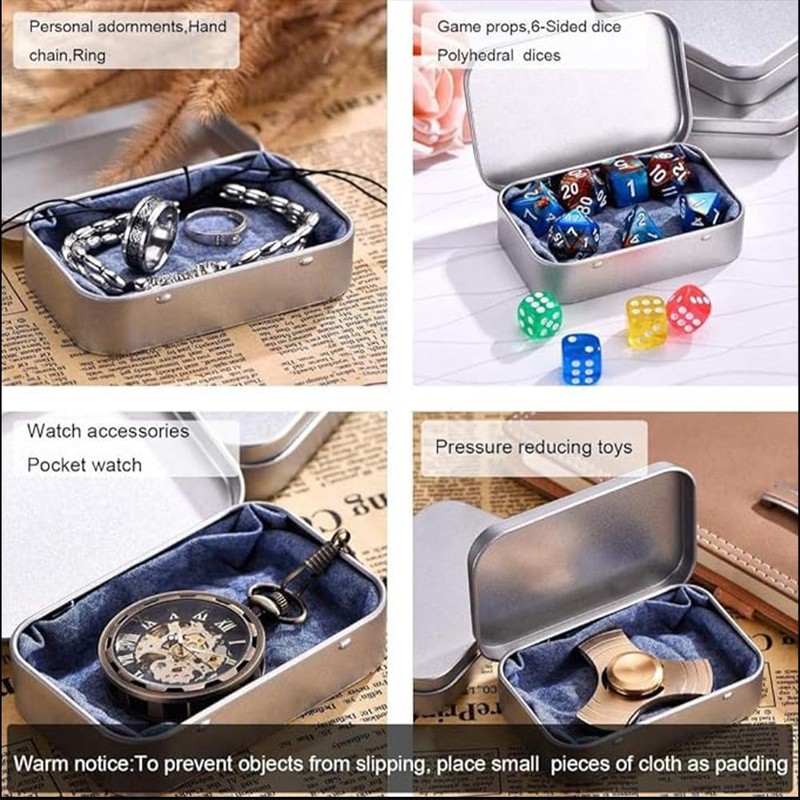 10 Pack Metal Tin Plate Metal Box with LidMini Portable