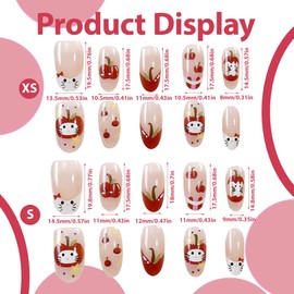 EIROVYA Press on Nails Fake Nails Nails Press ons Klebenägel, Roter Apfel, 20 Stück