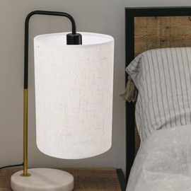 Milisten Ceiling Light Lampshade Drum Cylinder Lampshade Natural Linen Lampshade Clip On Light Cover Lampshade Replacement for Table Lamp Floor Lamp Beige Black Chandelier