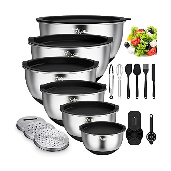 Mixing Bowls with Airtight Lids, 22 PCS Stainless Steel Metal