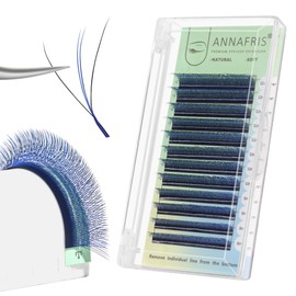 ANNAFRIS Eyelash Extension 3D W 0.07 D 8-12mm Mix Colorful Lash Extension Premade Fan W Lash Volume Eyelashes Triple Tips(3D+Blue 0.07D 8-12mm)