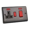Caradok 45A switch neon 13A switched socket neon Black Nickel,