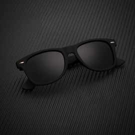 (3 Pack)Polarized Sunglasses for Men and Women Matte Finish Sun glasses Color Mirror Lens UV Blocking - Color: MJ-black