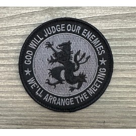GOD WILL JUDGE OUR ENEMIES NAVY SEAL TEAM 6 DEVGRU LION BLACK MORALE HOOK PATCH
