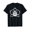 Exquisite Elegant White Bold Orchid Line Art Shapes Mania T-Shirt