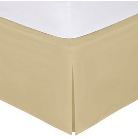 Bed Maker's Never Lift Your Mattress Classic 14” Drop Length Pleated Styling, Polyester Blend, Mocha, Twin