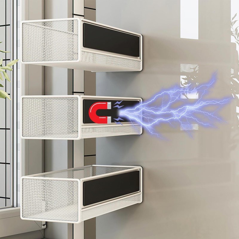 LIFEFAN Magnetic Basket Organizer Holder for Fridge Magnetic Storage Bin