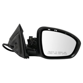 TRQ Right Mirror with Heat without Memory without Side View Camera with Black Housing Passenger Side Compatible with 2019-2023 Nissan Altima NI1321312