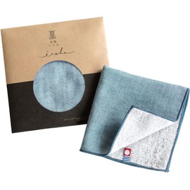 Imabari Towel Handkerchief, Imabari Iroha, Plain, 9.8 x 9.8 inches (25 x 25 cm), Retirement, Celebration, Return, Home Celebration, Gift, 100% Cotton, Gauze (Light Blue)