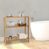 Zurssar 3-Tier Bamboo Window Shelf, Narrow Bathroom Shelf, Standing Towel