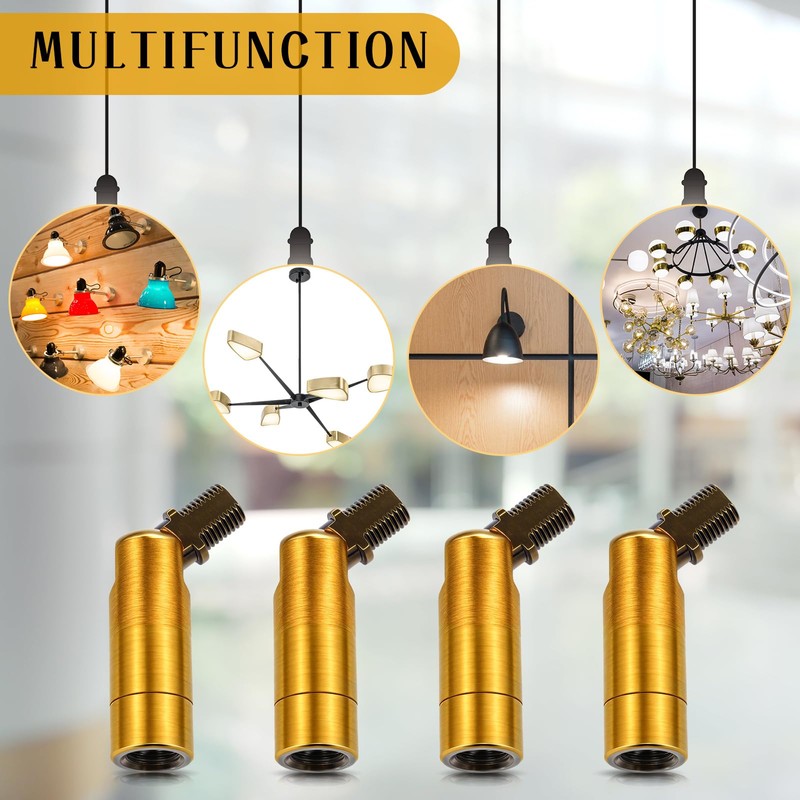 Tondiamo 4 Pcs Golden Sloped Ceiling Light Adapter 180 Degree