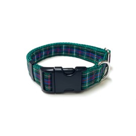 Tartan Dog Collar 25mm Wide Adjustable Comfortable Collar Small Medium Large All Dog Breeds (Small (10" - 16"), 8. Rose)