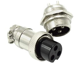 3 Pin Metal Male Female Panel Connectorplug 12mm GX12-3P Silver Aviation Plug - (5 Sets)