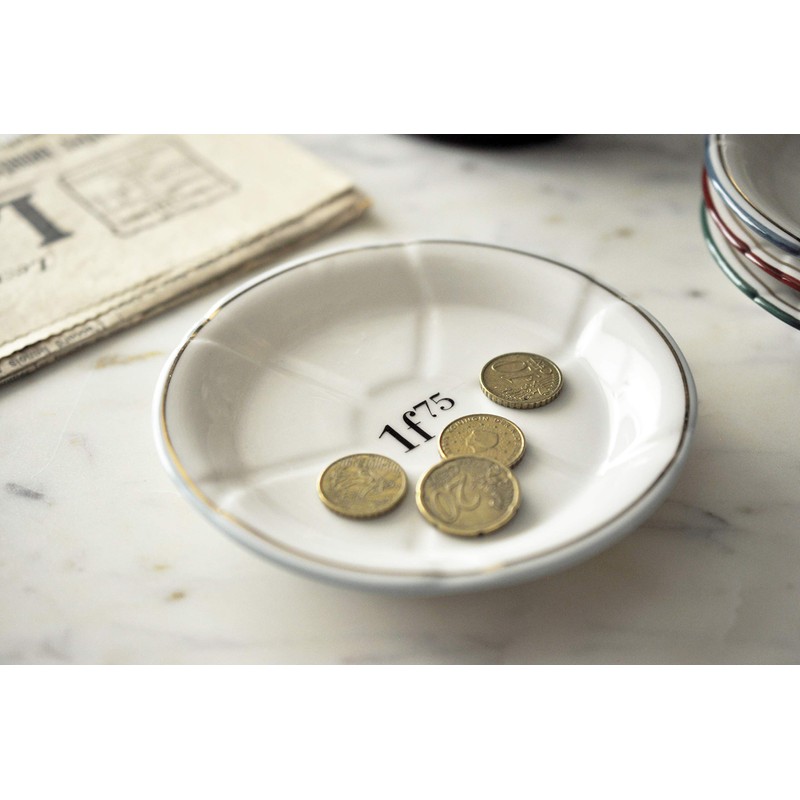 Porcelain French Absinthe Coaster/Saucer, 1f75, Lt Blue/Gold