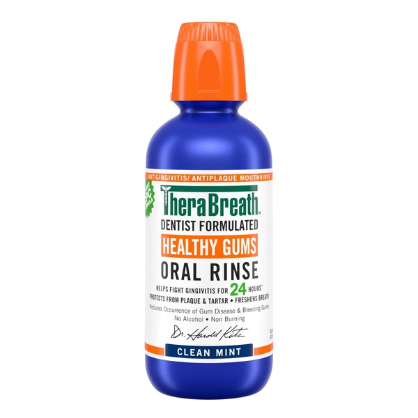 TheraBreath Healthy Gums Oral Rinse Clean Mint Flavor 16 fl oz 473 ml