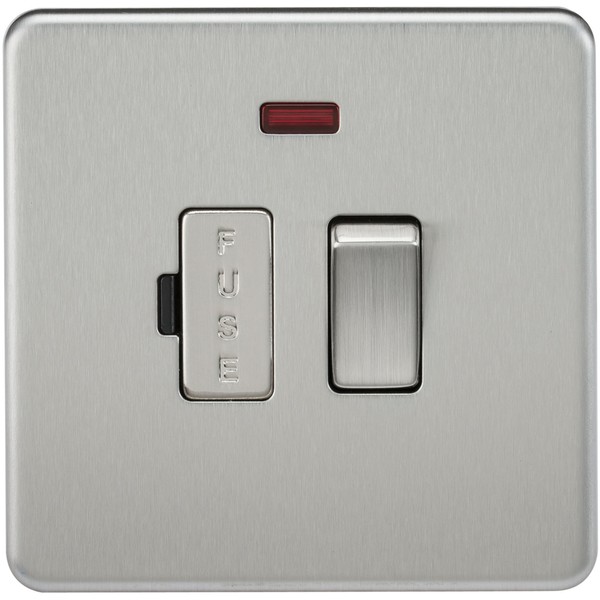 Knightsbridge SF6300NBC Screwless 13 A Switched Fused Spur Unit, Brushed