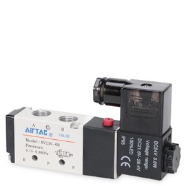 Solenoid Valve DC24V AirTAC 4V210-08 1/4"PT Pneumatic Air 2 Position 5 Way Electric Single Coil Pilot-Operated