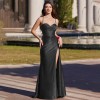 Vestido Sexy De Satén Con Abertura En La Cintura Alta