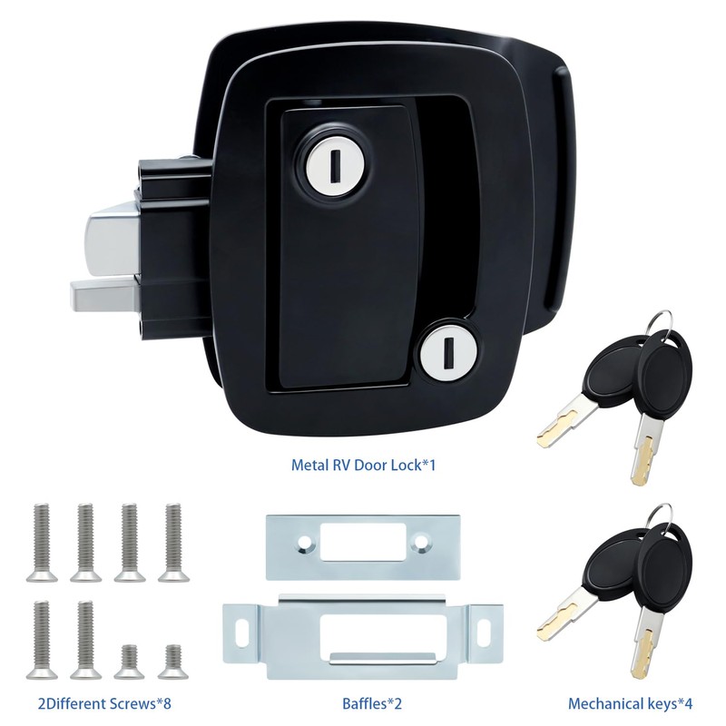 AOTWSEN Camper Door Lock,Rv Door Lock Replacement- Paddle Handle Deadbolt