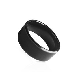 Riversmerge Anillo de dedo inteligente de cerámica negra CUID de 125 KHz T5577 y 13,56 MHz para hombres o mujeres (negro-22 mm)
