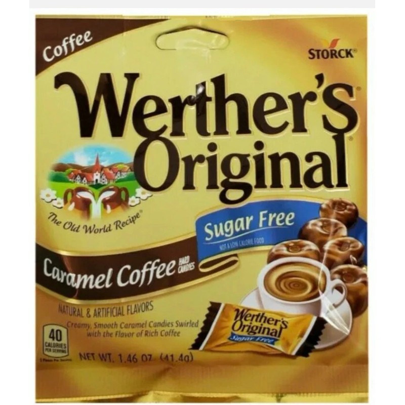 Werther'sOriginal 12X Werther's Original SUGAR FREE Candy Caramel Coffee 1.46