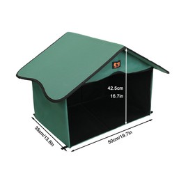 GeerDuo Outdoor Cat House, Waterproof Pet Shelter/Dining Room, for Feral/Community Cats (Green1)