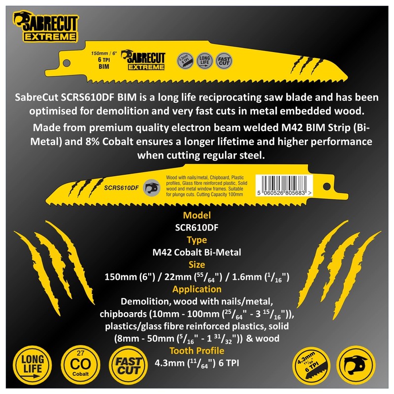 6 x SabreCut SCRSKM6 Mixed S610DF S922BF S922HF S1110DF S1122HF