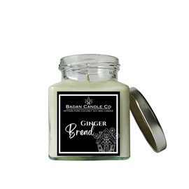 Badan Body Gingerbread Spice Candle - Holiday Scented Candle, Coconut Soy Wax Blend, Frosted Gingerbread Cookie Aroma, Christmas Gift, Long-Burning - 7oz Cube Glass Jar (2PK)