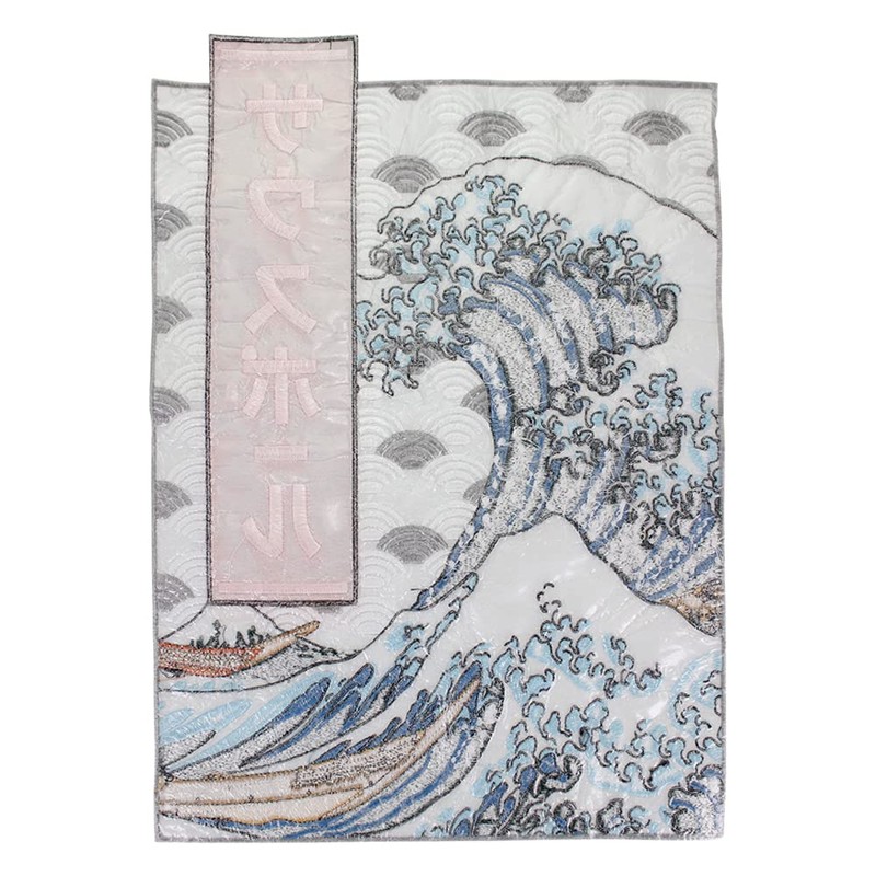 Large Back Patches Waves Design Embroidery Patches Appliqué Sew-On Emblem