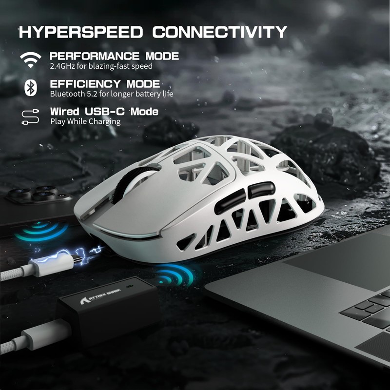 ATTACK SHARK R2PRO 45g Superlight Magnesium Alloy Mouse, PixArt PAW3950