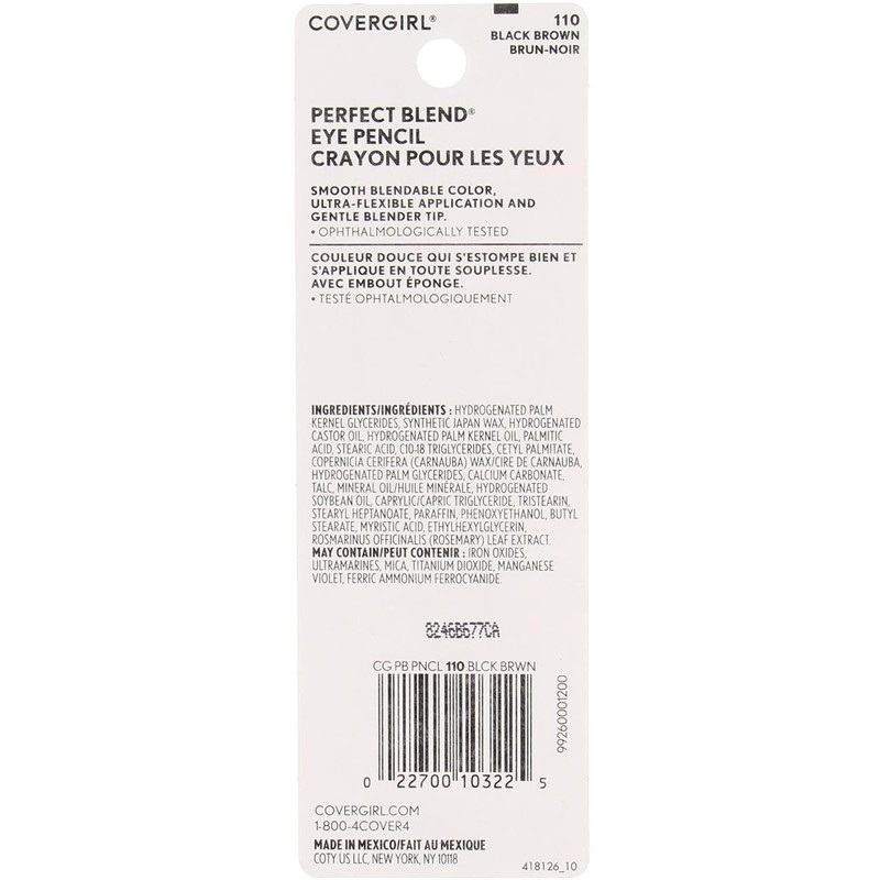 CoverGirl Perfect Blend Eye Pencil, Black Brown [110] 0.03 oz