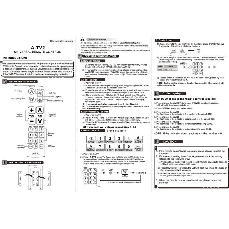 Gmatrix Big Button Universal Remote Control - Retail Packaging (U-43)