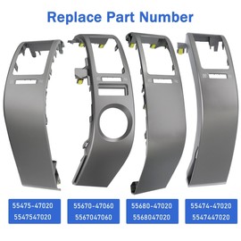 4Pcs A/C Dash Air Vent Trim Plate Panel, Air Vent Outlet Frame Cover Compatible with Toyota Prius 1.5L 2004 2005 2006 2007 2008 2009 Replaces# 55670-47060, 55680-47020, 55475-47020, 55474-47020