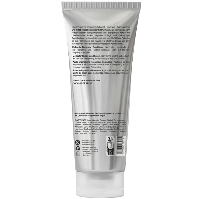 Pomélo+Co Reparierender Conditioner mit 12% Repair-Complex aus Phyto-Keratin, Kollagen und