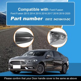 CZShiYue Car Front Left Exterior Door Handle Lock Cover fits for Ford Fusion 2013 2014 2015 2016 2017 2018 2019 2020 DS7Z 54218A15-DC Door Handle Lock Bezel Cover Cap Pearl White