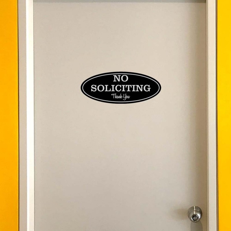 Oval No Soliciting Sign (Dark Brown) Small
