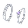 Pair of Rings Set 925 Sterling Silver Engagement Rings Pair