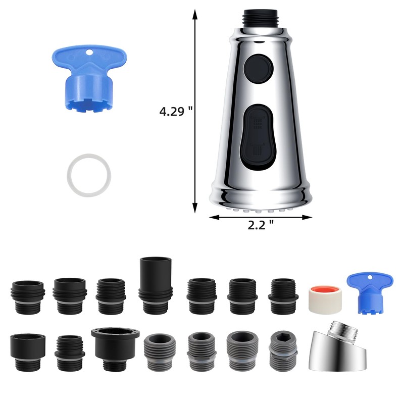 Hibbent Pull Down Kitchen Faucet Head Replacement, NSF/ANSI/CAN 61 &