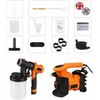Paint Sprayer, HVLP 1100ml/min,800W Paint Gun, with 2 X 1200ml