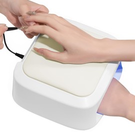 CGBE LED & UV Nail Light 48W Gel Nail Light UV Light for Resin Nail Armrest Curing Light Professional Fast Curing Light 3 Steps Timer for Nail Salon (White)