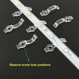 LED Strip Mounting Clips Pack of 100 10 mm 12 mm LED Strip Holder Light Mounting Bracket Clips Mounting Clip LED Strip Holder Clips 10 mm 12 mm Screws Included