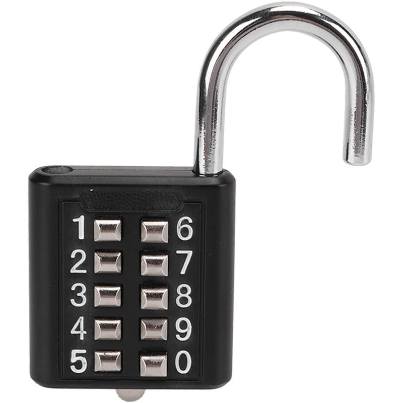 Combination Lock, 10 Digits Push Button Padlock Luggage Lock Gym