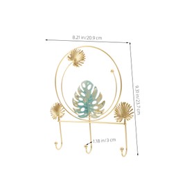 Operitacx Hakenschlüsselspeicher Monstera-Blätter-Kleiderhaken Dekorative Blätterhaken Ginkgo-Haken für den Eingangsbereich Badezimmer -Wandhaken Kleiderständer mit 4 Haken Eisen