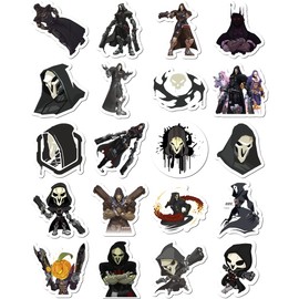 Sticker Vinyl Stickers Overwatch Bumper Reaper Decal Laptop Bike Car Truck for Skateboard Luggage Guitar Home Decor Water Botter, White, 8.5''x11''