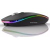 Uiosmuph LED Wireless Mouse, Uiosmuph G12 Slim Rechargeable Wireless Silent